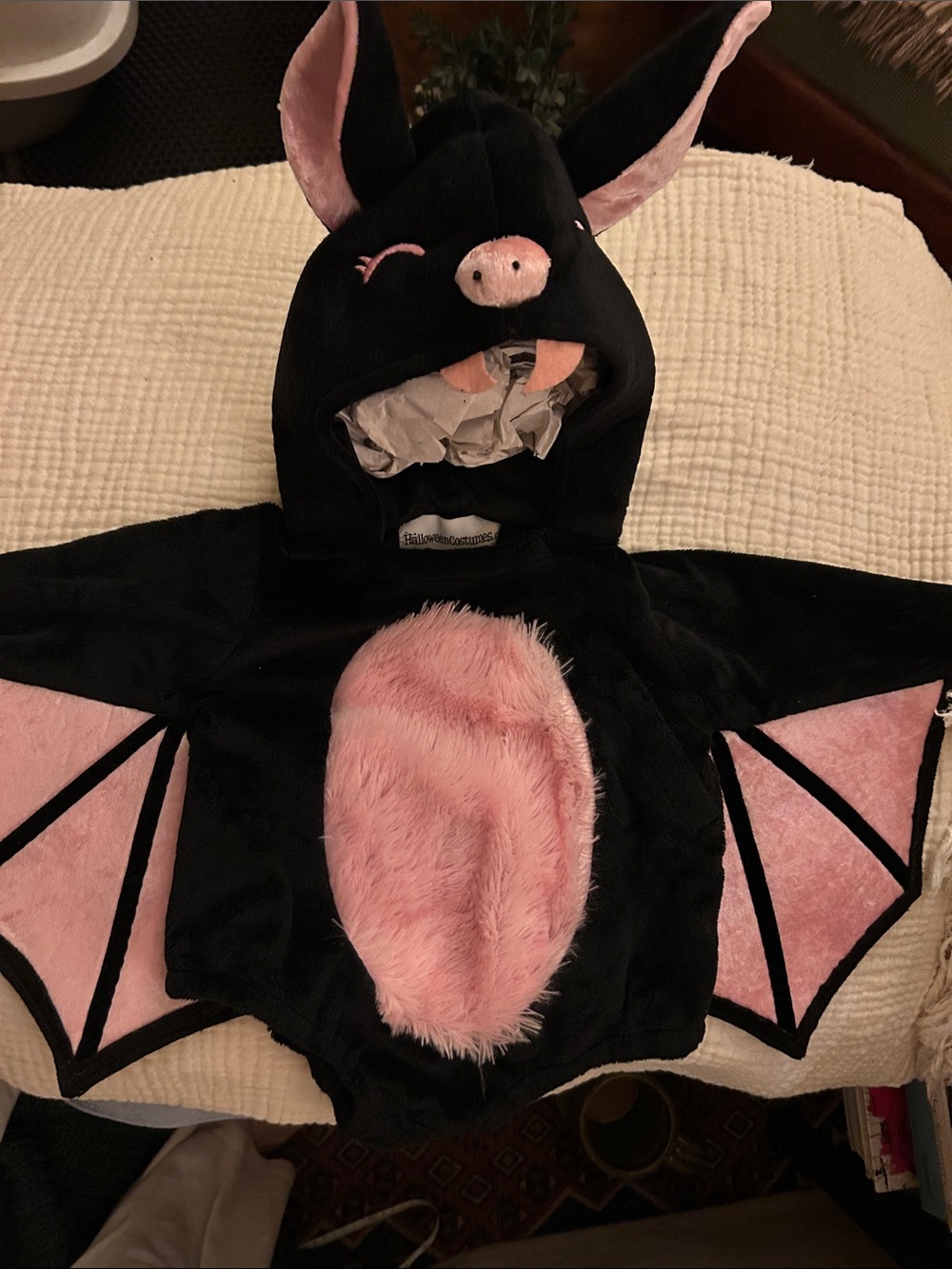 Baby’s Black and Pink Bat Costume Hoodie